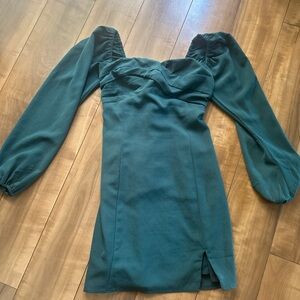 Abercrombie & Fitch Teal Long Sleeve Mini Dress